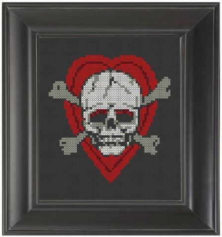 Heart and Skull - Cross Stitch Pattern Chart