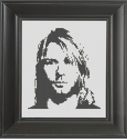 Kurt Cobain on White - Cross Stitch Pattern Chart