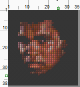 Muhammad Ali Threezle - Cross Stitch Pattern Chart