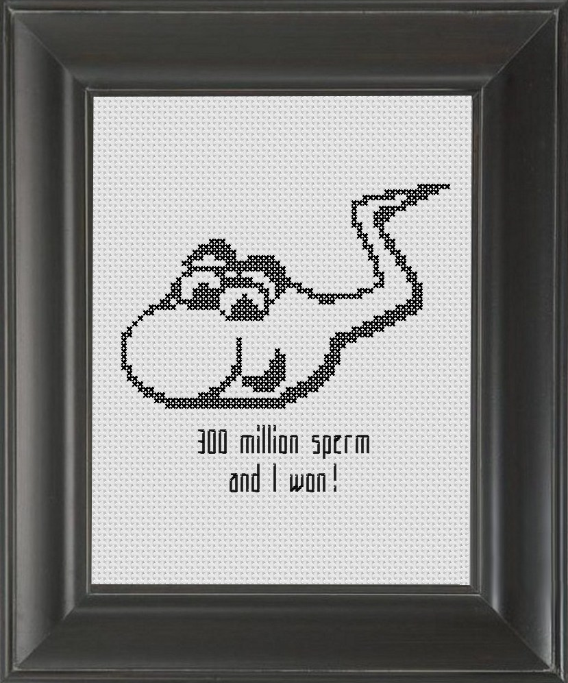 300 Million Sperm - Cross Stitch Pattern Chart