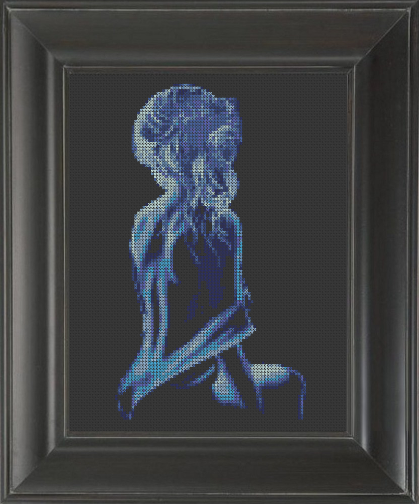 Blue By You - Cross Stitch Pattern Chart Erotic Nude Sexy NSFW