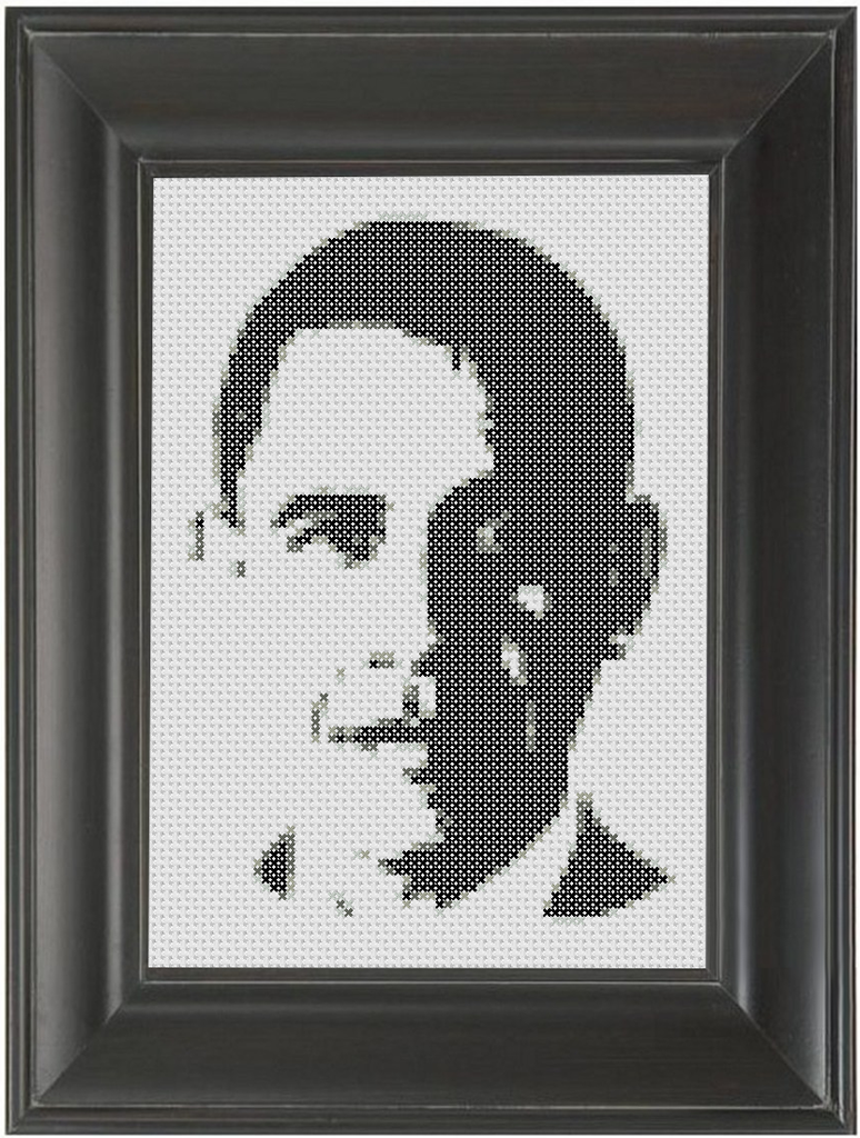 Barack Obama BW - Cross Stitch Pattern Chart