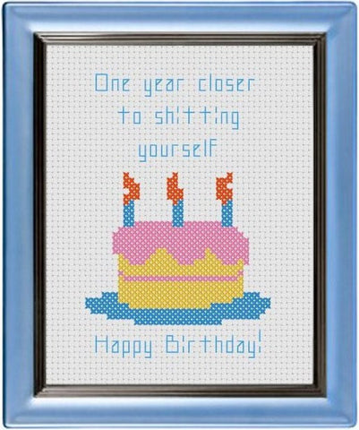 Birthday: Shit Yourself - Cross Stitch Pattern Chart