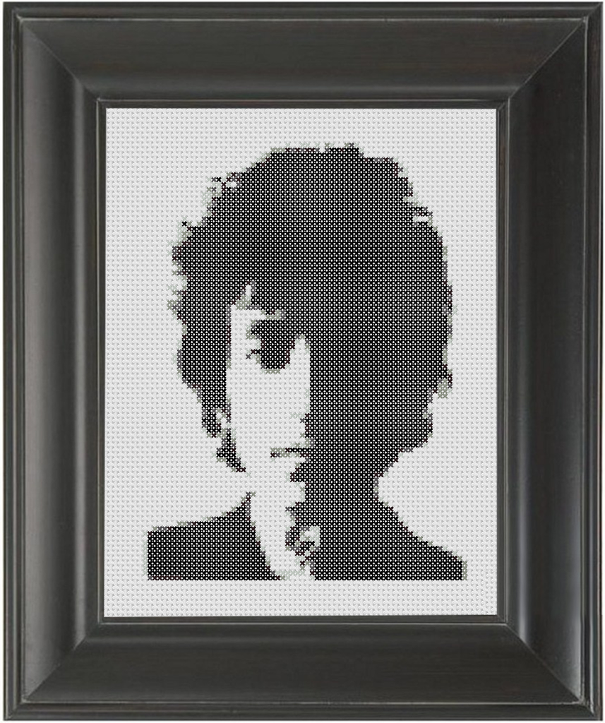 Bob Dylan BW - Cross Stitch Pattern Chart