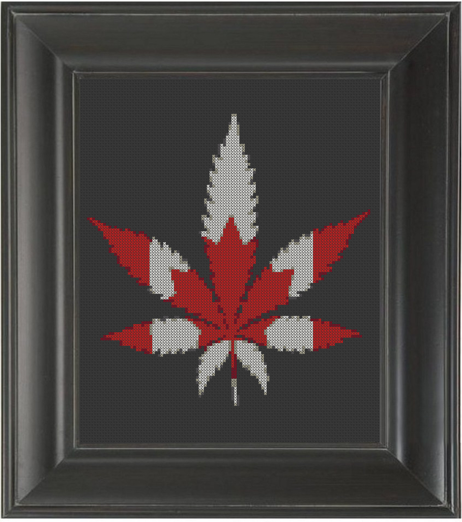 Canada Cannabis - Cross Stitch Pattern Chart Marijuana 420 Legalize It