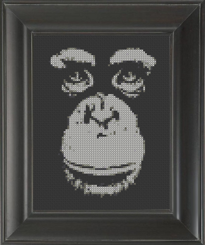 Chimp Face - Cross Stitch Pattern Chart