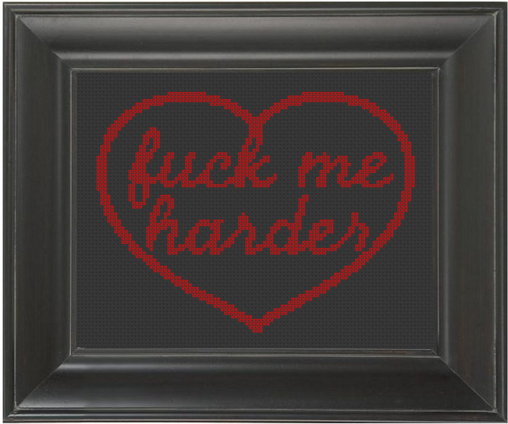 Fuck Me Harder - Cross Stitch Pattern Chart