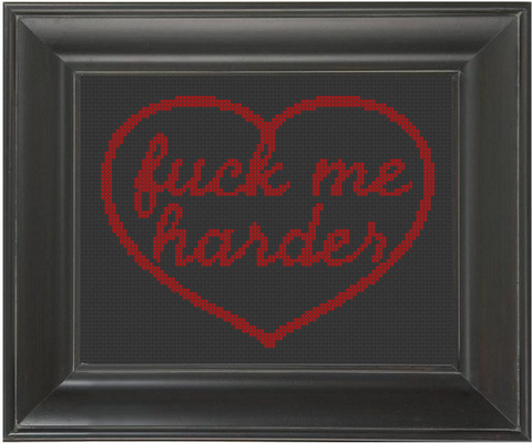 Fuck Me Harder - Cross Stitch Pattern Chart