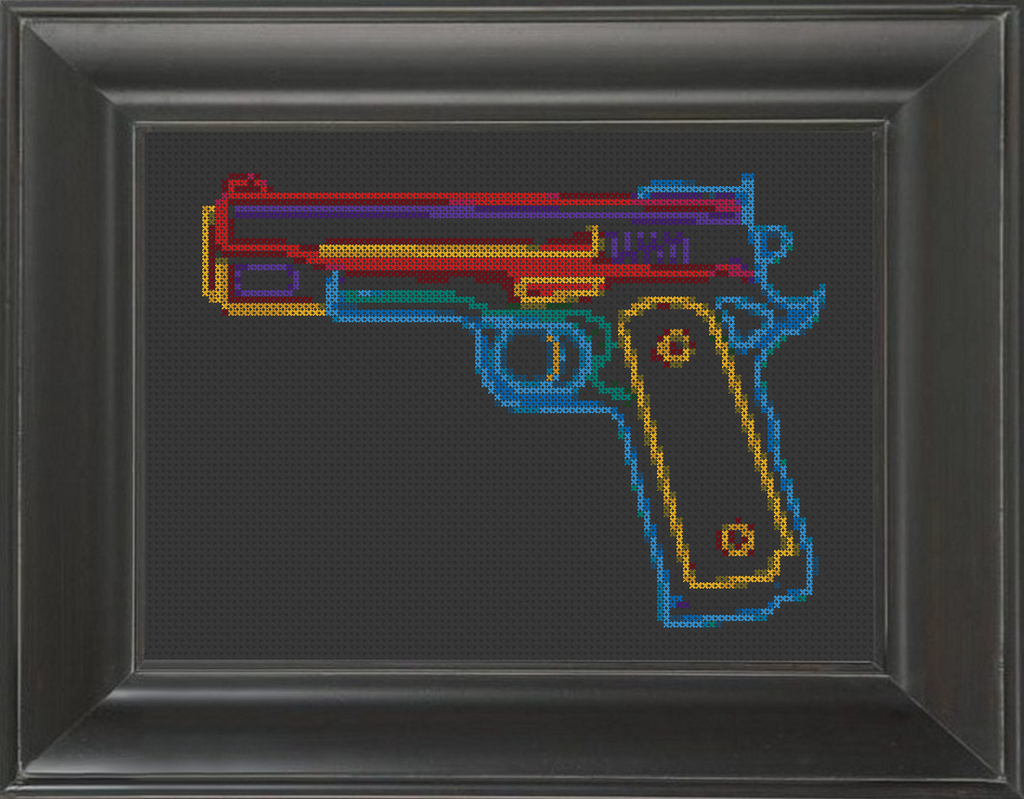 Gun Neon - Cross Stitch Pattern Chart