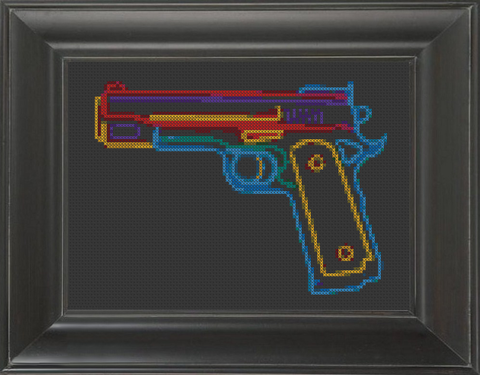 Gun Neon - Cross Stitch Pattern Chart
