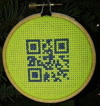GO HAWKS! QR Code Threezle - Cross Stitch Pattern Chart