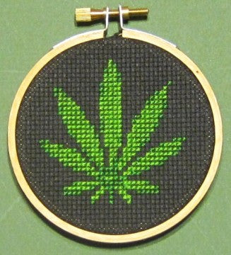 Pot Leaf Threezle - Cross Stitch Pattern Chart