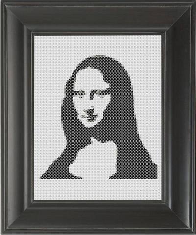 Mona Lisa BW - Cross Stitch Pattern Chart