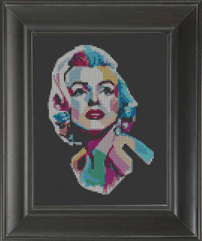 Marilyn Monroe Color Burst - Cross Stitch Pattern Chart