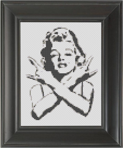 Marilyn Rocks BW - Cross Stitch Pattern Chart