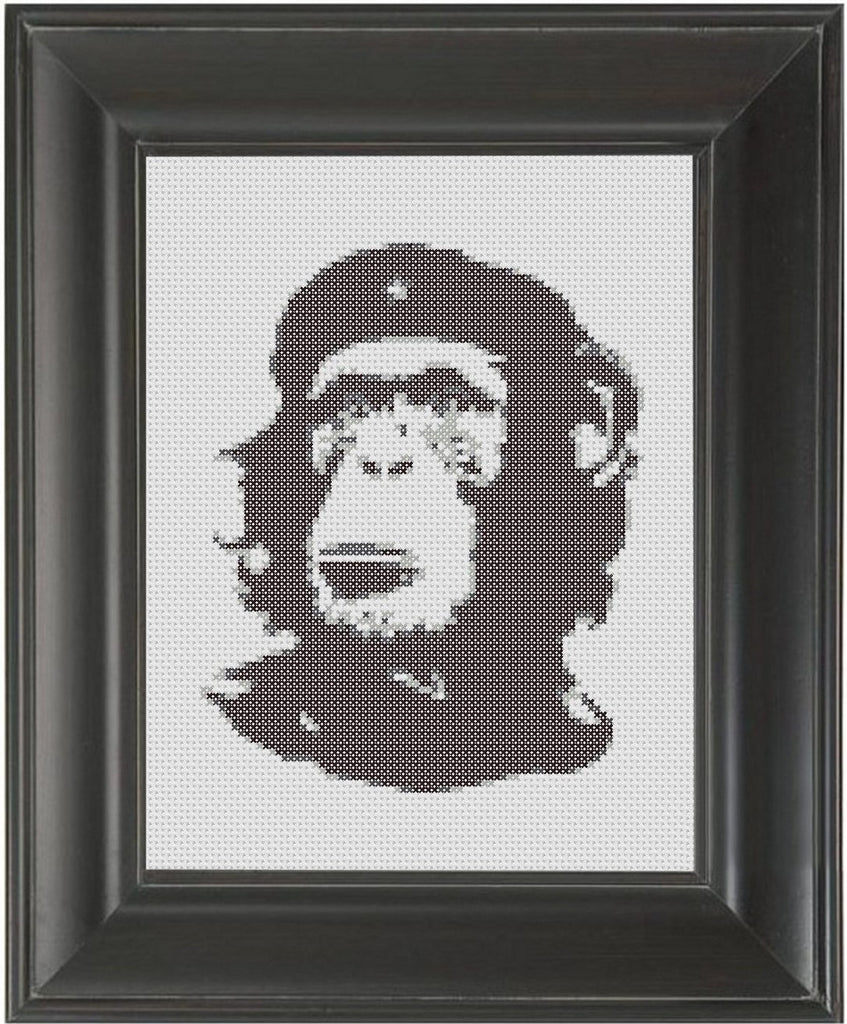 Monkey Che Guevara - Cross Stitch Pattern Chart