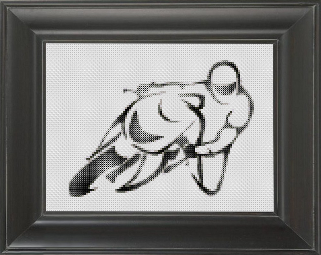Motorcycle BW - Cross Stitch Pattern Chart