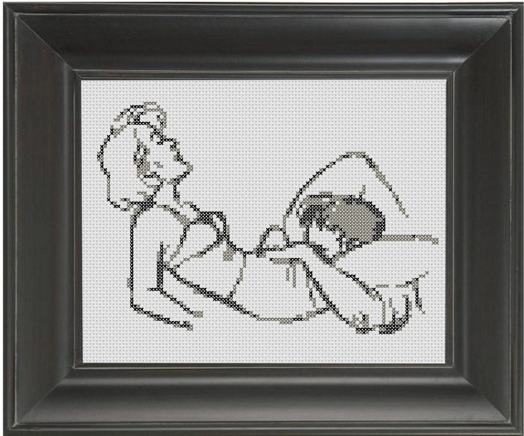Oral - Cross Stitch Pattern Chart Erotic Nude Sexy NSFW
