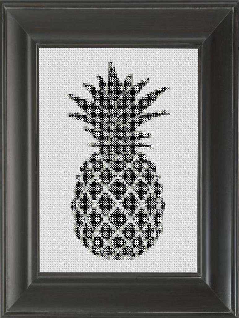 Pineapple BW - Cross Stitch Pattern Chart