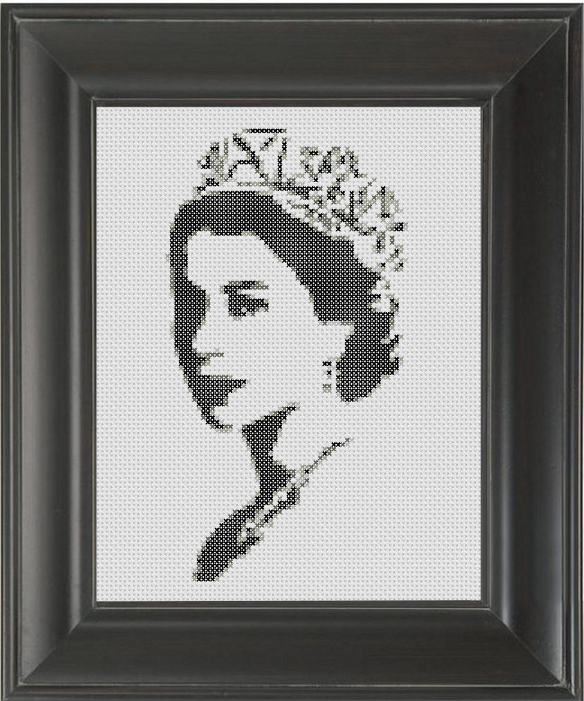 Queen Elizabeth BW - Cross Stitch Pattern Chart