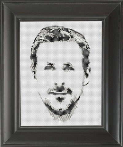 Ryan Gosling BW - Cross Stitch Pattern Chart