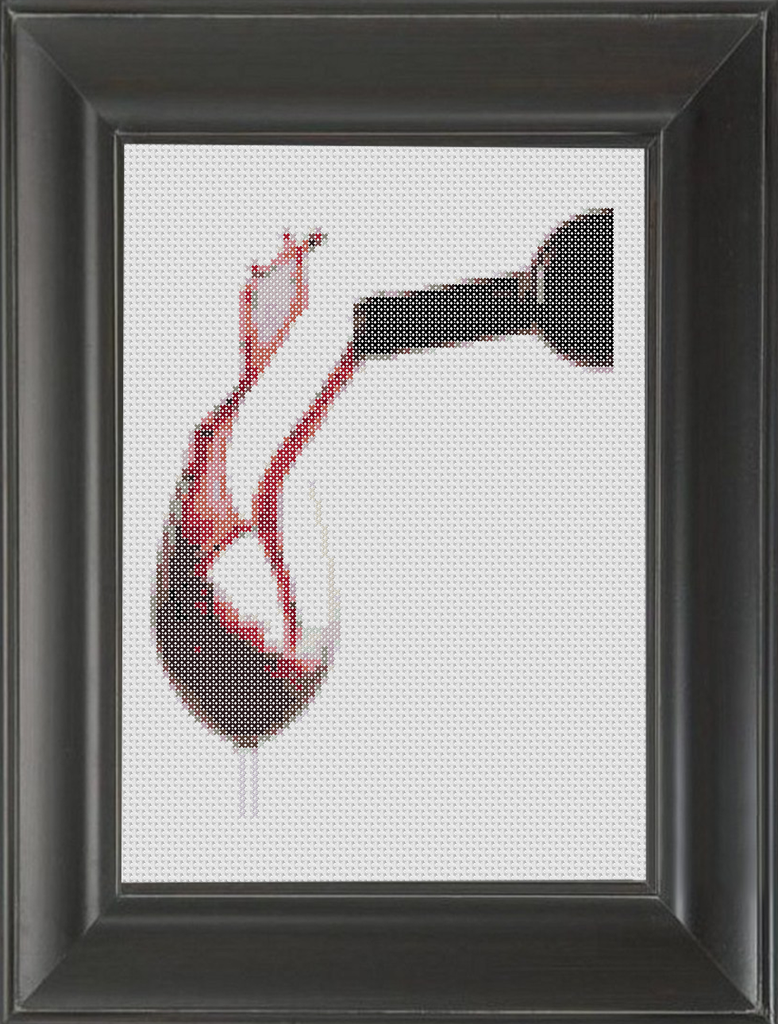 Red Wine Pour - Cross Stitch Pattern Chart Wine