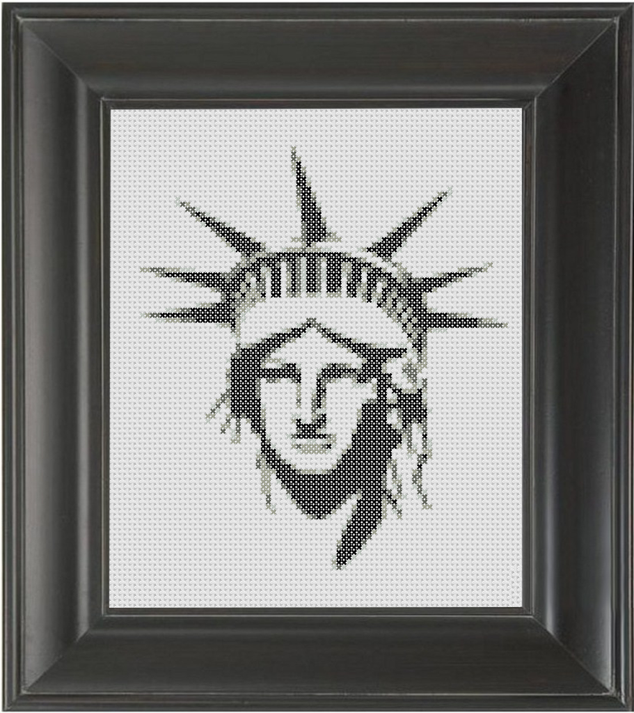 Statue of Liberty BW - Cross Stitch Pattern Chart