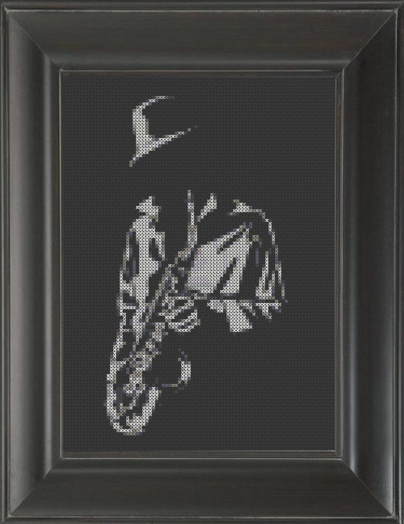 Saxophone Player - Cross Stitch Pattern Chart
