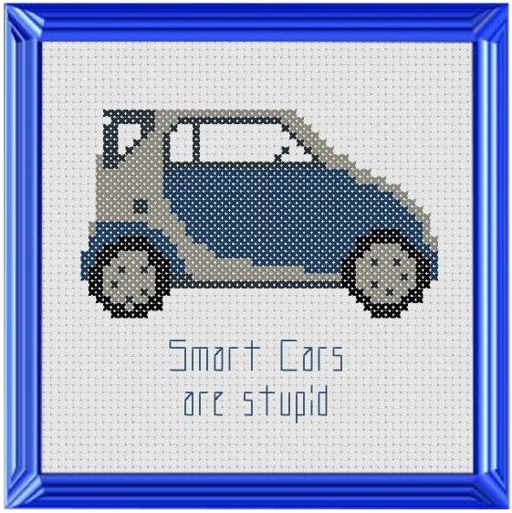 Smart Cars - Cross Stitch Pattern Chart