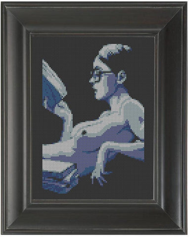 Topless Reading - Cross Stitch Pattern Chart Erotic Nude Sexy NSFW