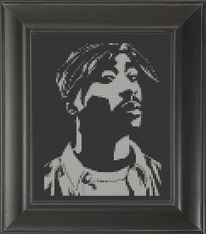 Tupac Shakur 03 - Cross Stitch Pattern Chart