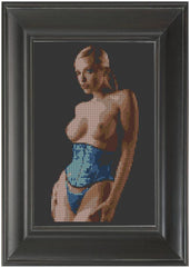 Blue Corset - Cross Stitch Pattern Chart Erotic Nude Sexy NSFW