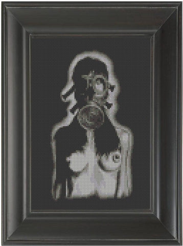 Gas Mask Girl - Cross Stitch Pattern Chart Erotic Nude Sexy NSFW