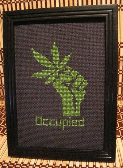 Occupied - Cross Stitch Pattern Chart Marijuana 420