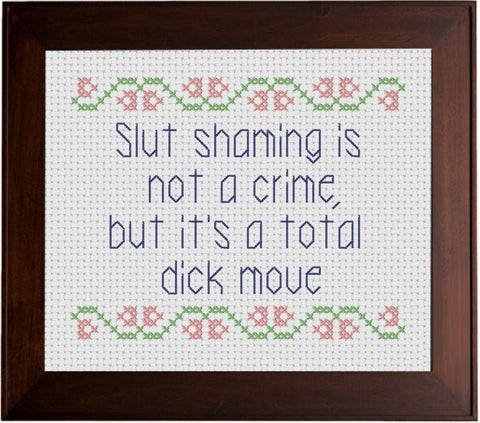 Slut Shaming - Cross Stitch Pattern Chart